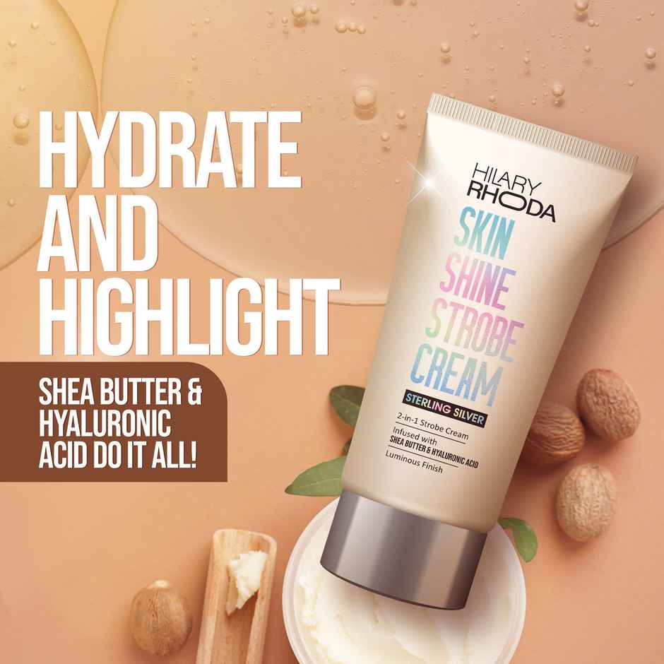 Hilary Rhoda Skin Shine Strobe Cream | Highlighter & Moisturiser | Sterling Silver - Shade 01