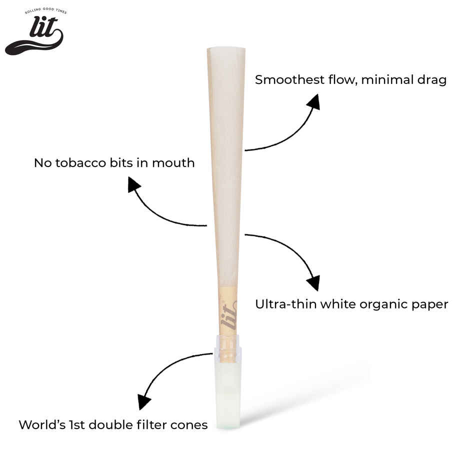 LIT Pure Flow Brown Pre Rolled Cone With Ceremic Filter