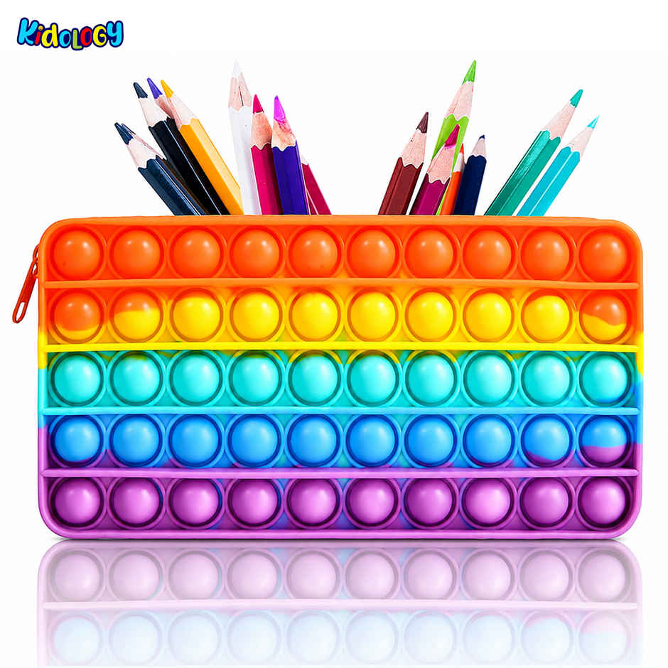 Kidology Pop It Fidget Pencil Pouch Toy | Multicolour