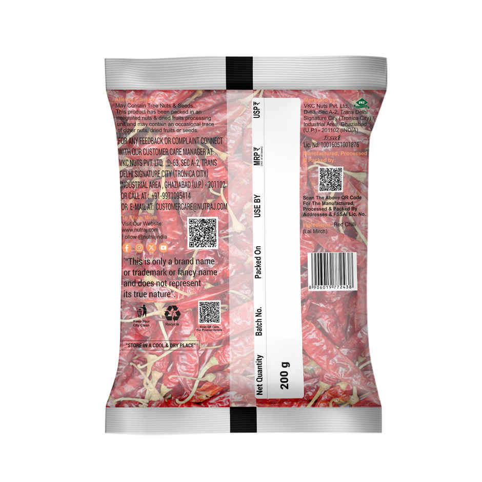 Nutraj Red Chili with Stem | Lal Mirch