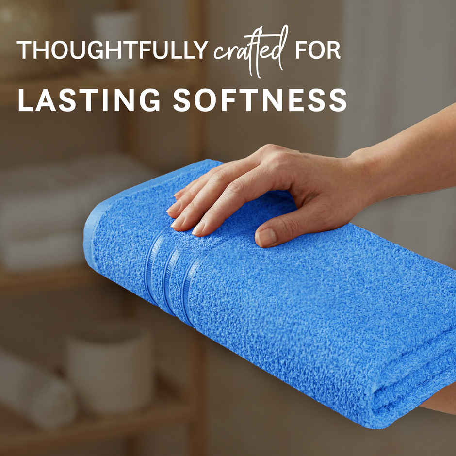 myTrident Comfort Living Cotton Bath Towel | Ocean Blue