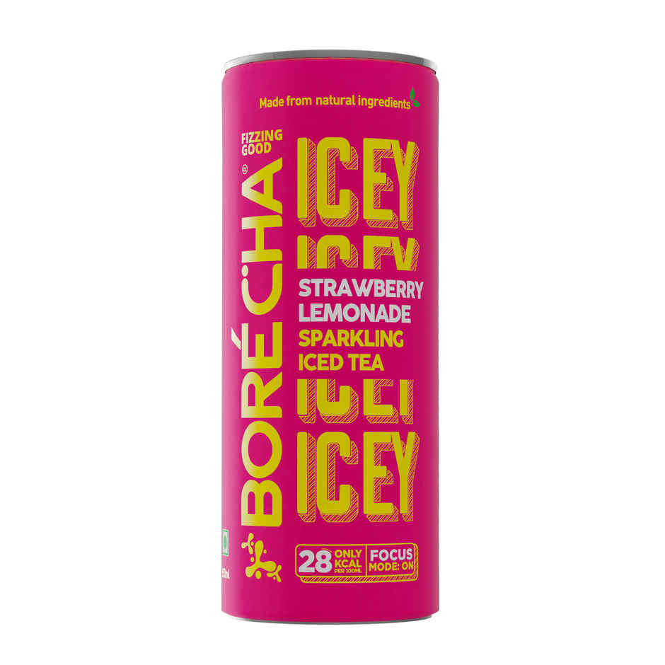 Borecha Low Sugar Strawberry Lemon Sparkling Iced Tea