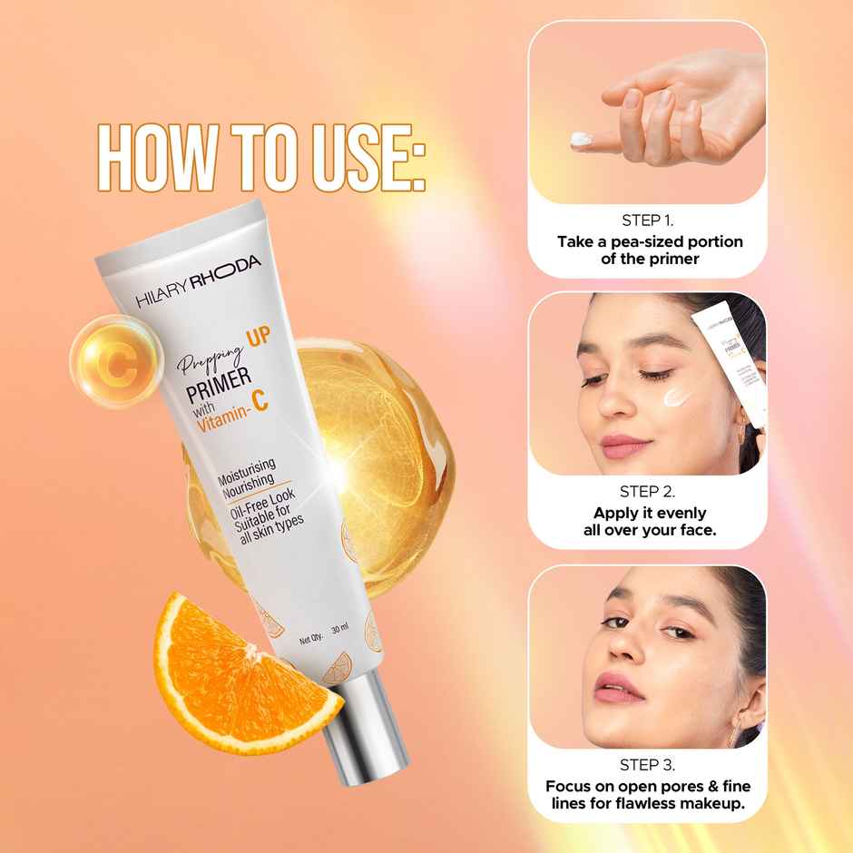 Hilary Rhoda Prepping UP PRIMER with Vitamin C | Pore Minimizer & Blur Primer | Oil Control