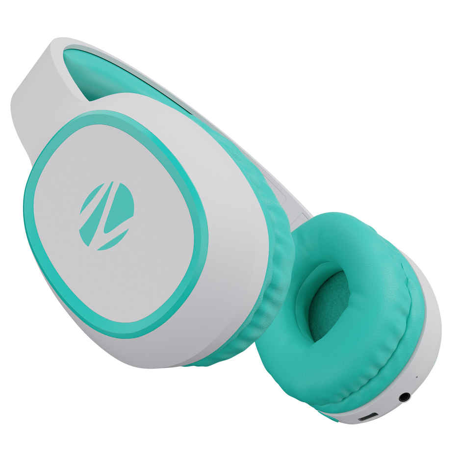 ZEBRONICS Thunder Bluetooth 5.3 Wireless Over Ear Headphones with 60H Backup, Gaming Mode, Dual Pairing, Enc, Aux, Micro Sd, Voice Assistant, Comfortable Earcups, Call Function - Sea Green