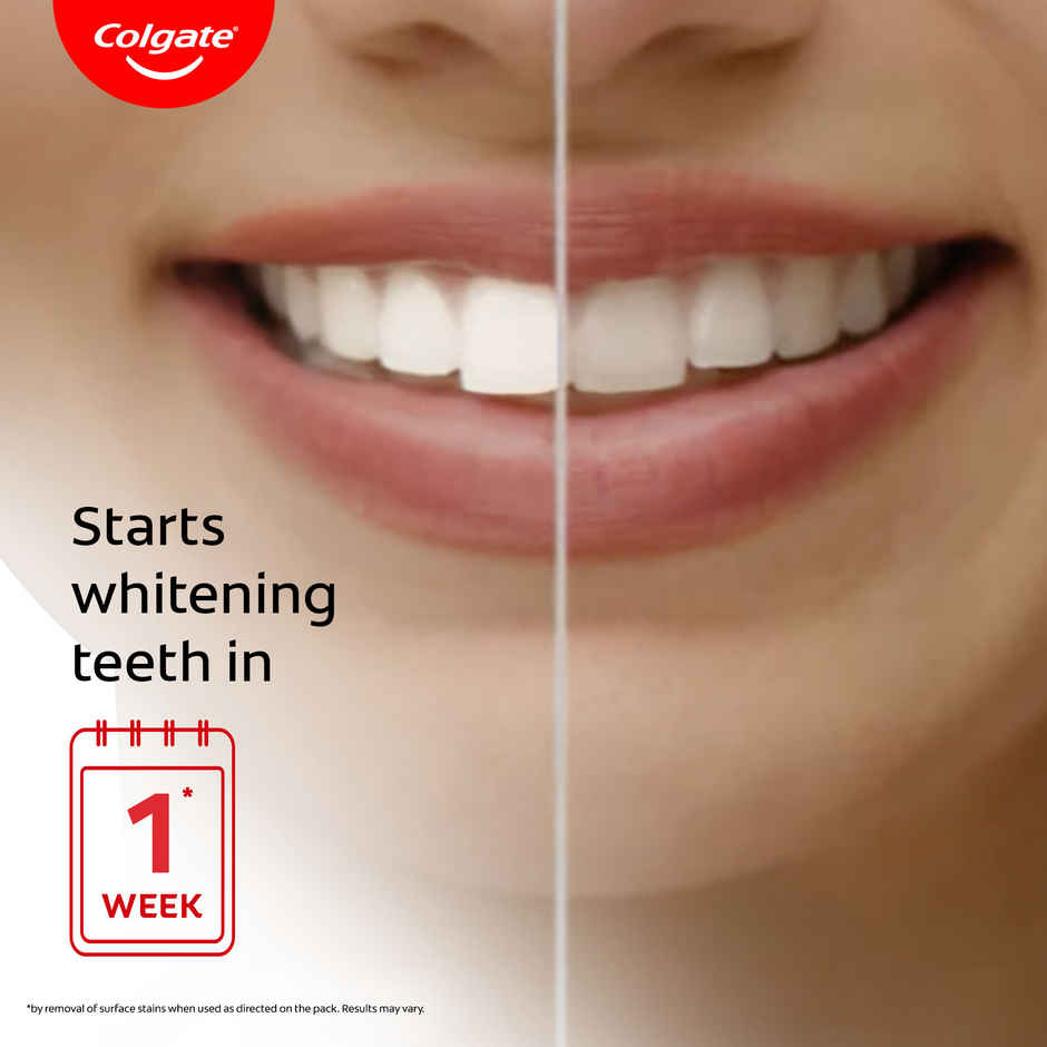 Colgate Visible White Toothpaste Teeth Whitening Starts in 1 week, Safe on Enamel, Stain Removal