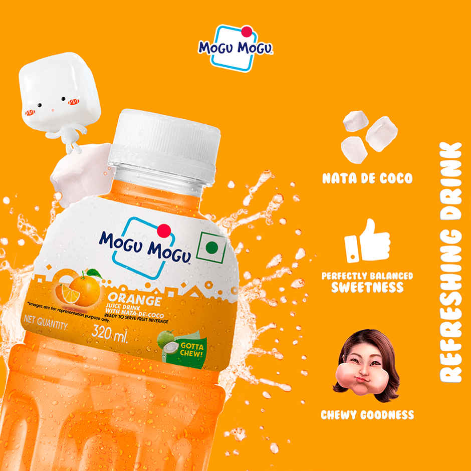 Mogu Mogu Orange Fruit Drink with Nata de Coco