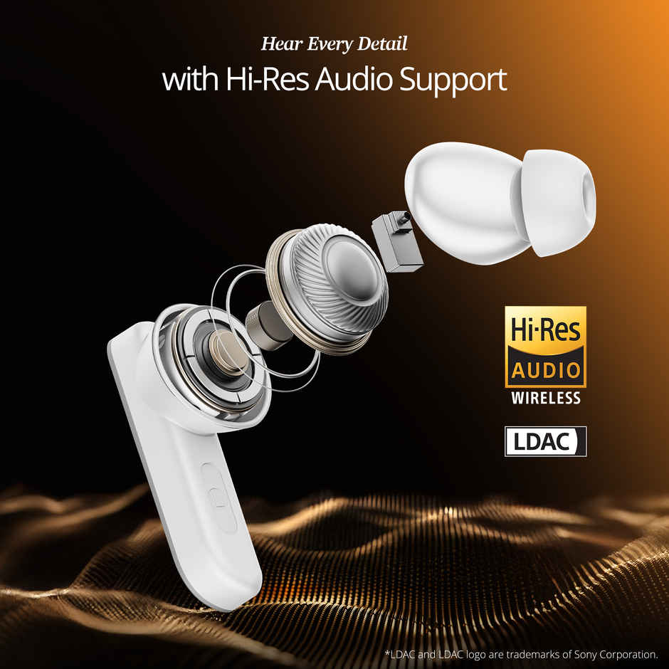 boAt Airdopes 800 With Hidef Audio By Ldac, Enx, App Support, 40Hrs Battery, Sterling Silver