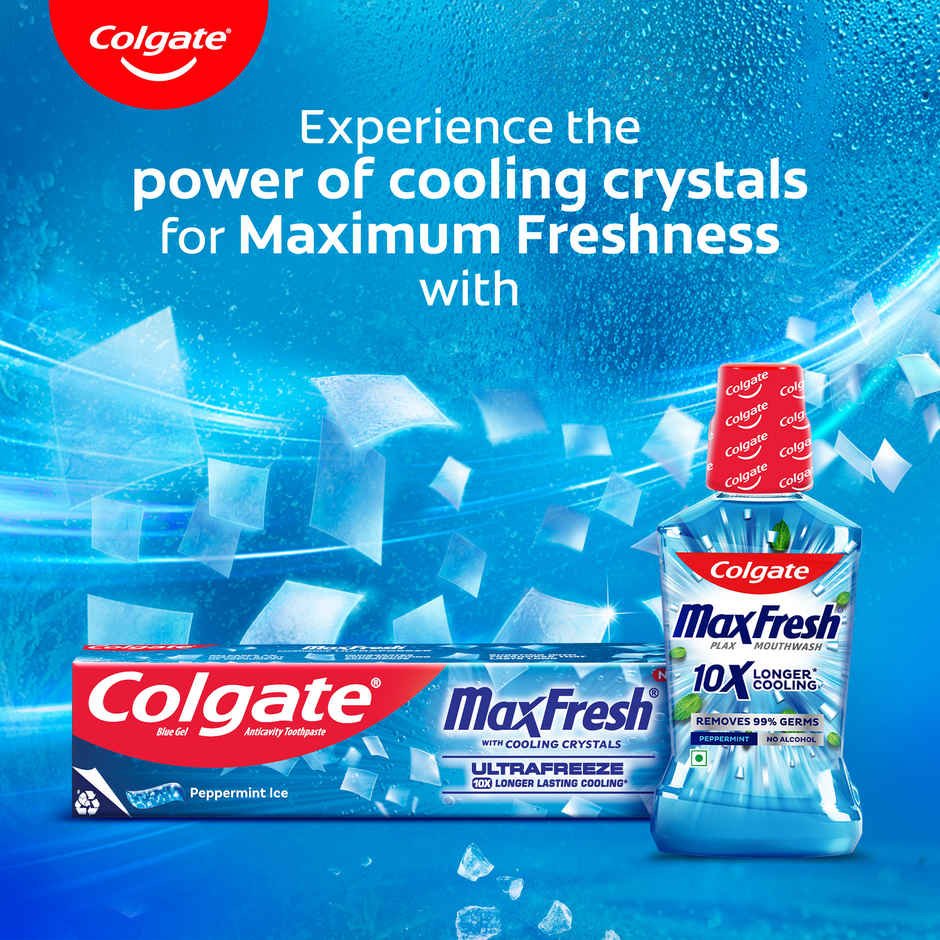 Colgate MaxFresh Toothpaste, Blue Gel Paste with Menthol for Super Fresh Breath (Peppermint Ice)