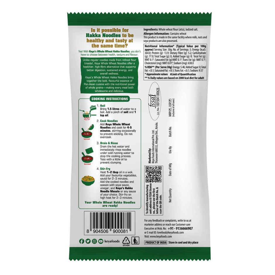 Keya Whole Wheat Hakka Noodles