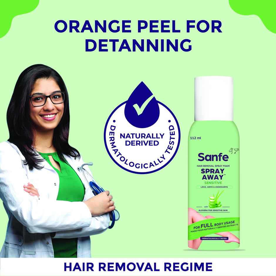 Sanfe Hair Removal Spray For Bikini Area Prevent Ingrown Hairs Reduce Razor Bumps Soothe Irritation