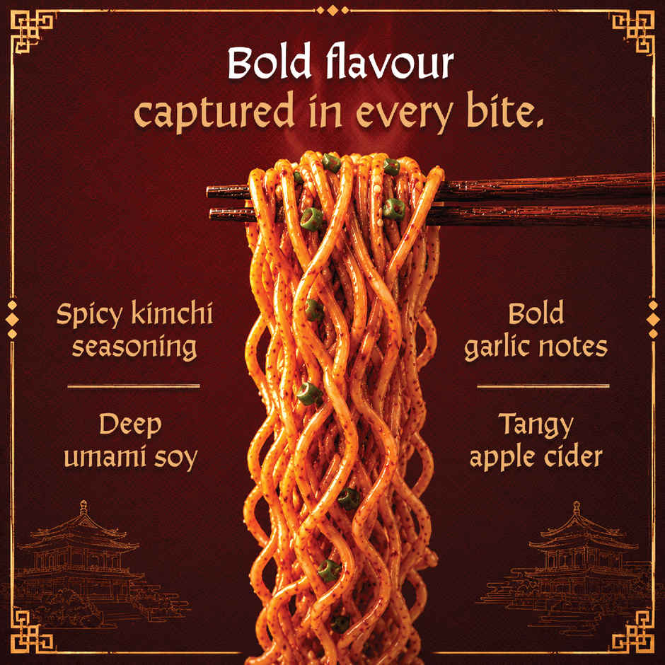 CHEFFIN Spicy Kimchi Noodle Kit | Kimchi Style Sauce | Ready in 2 Mins | No Artificial Preservatives