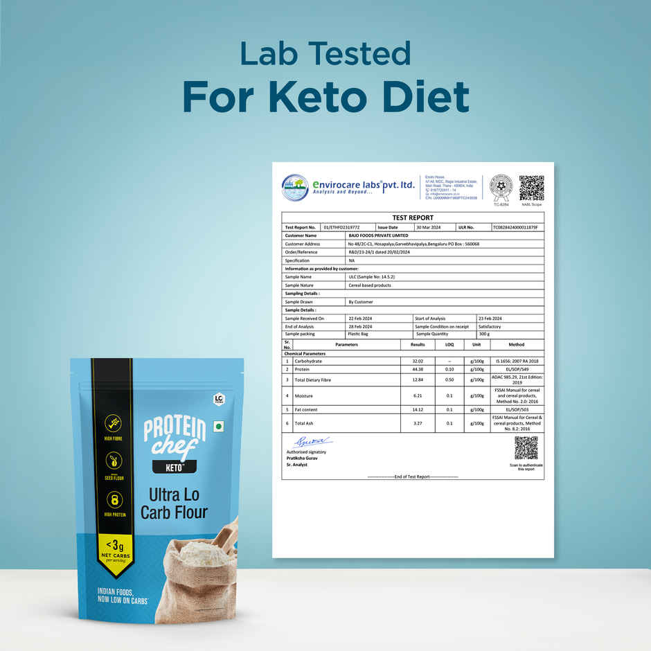 Lo Foods Ultra Low Carb Keto Atta | Low GI | 30 g Protein Flour with Almond