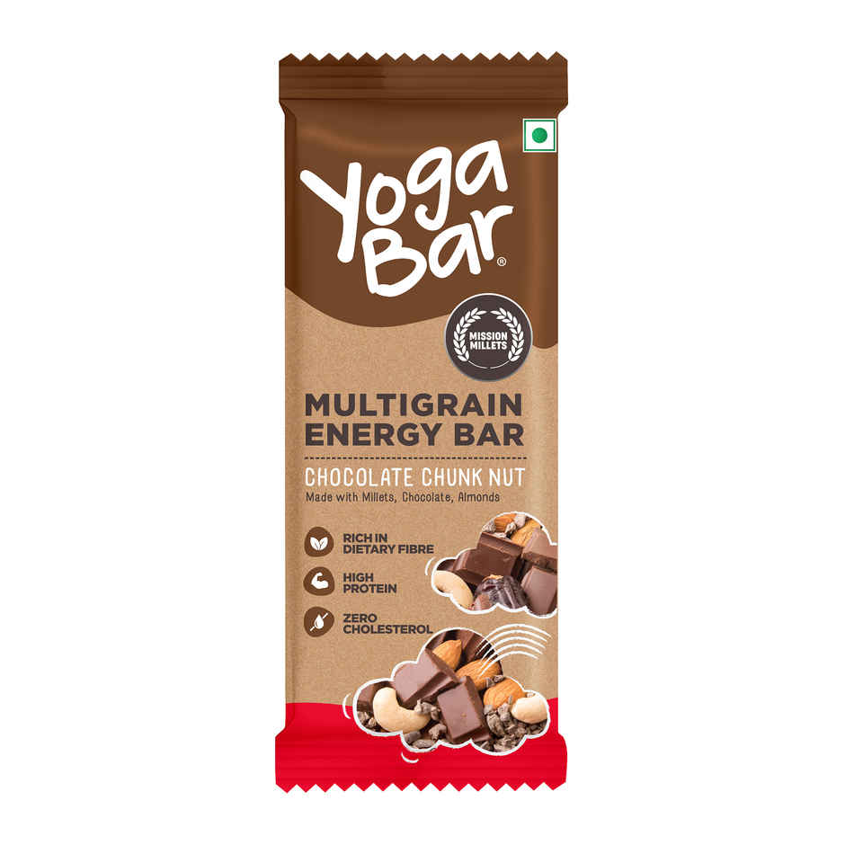 Yogabar Multigrain Energy Bars Chocolate Chunk with Nuts, Oats and Millets,Chia Seeds Combo