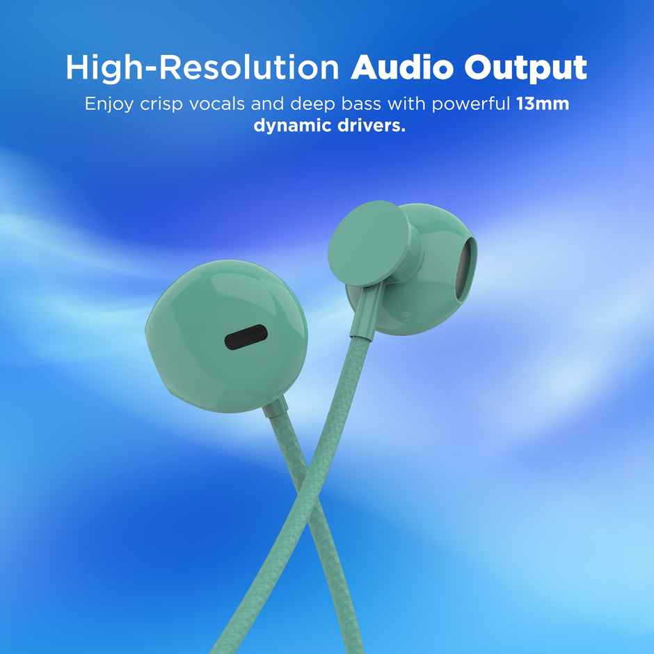 Aroma HF507 - 3.5mm Jack Clear Hi-Fi Sound With Volume Control Wired Earphone | Green