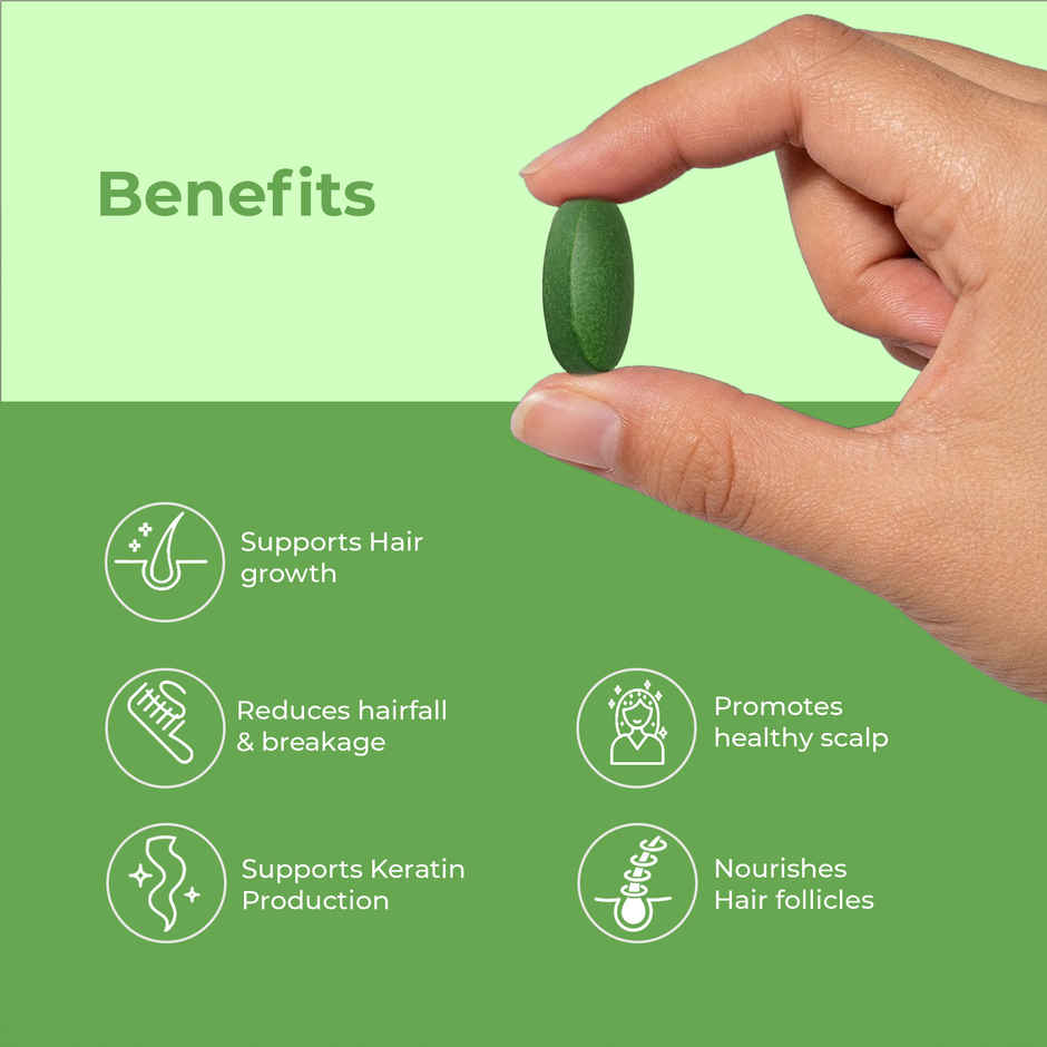 OYB Hair, Skin & Nail Support with Biotin, Zinc & NAC for Hair Growth | 30 Tablets