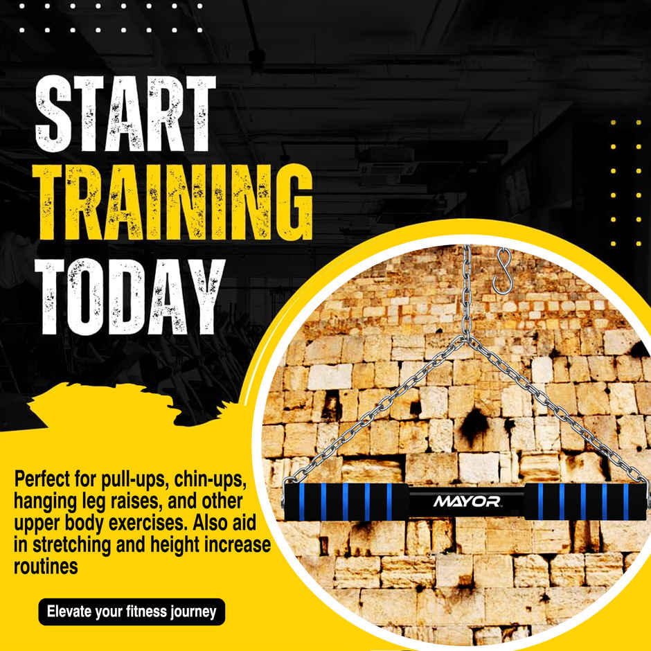 Mayor Hanging Rod Pull Up Bar For Home Workout | Upto 120 Kg Weight Capacity Pull-up Bar