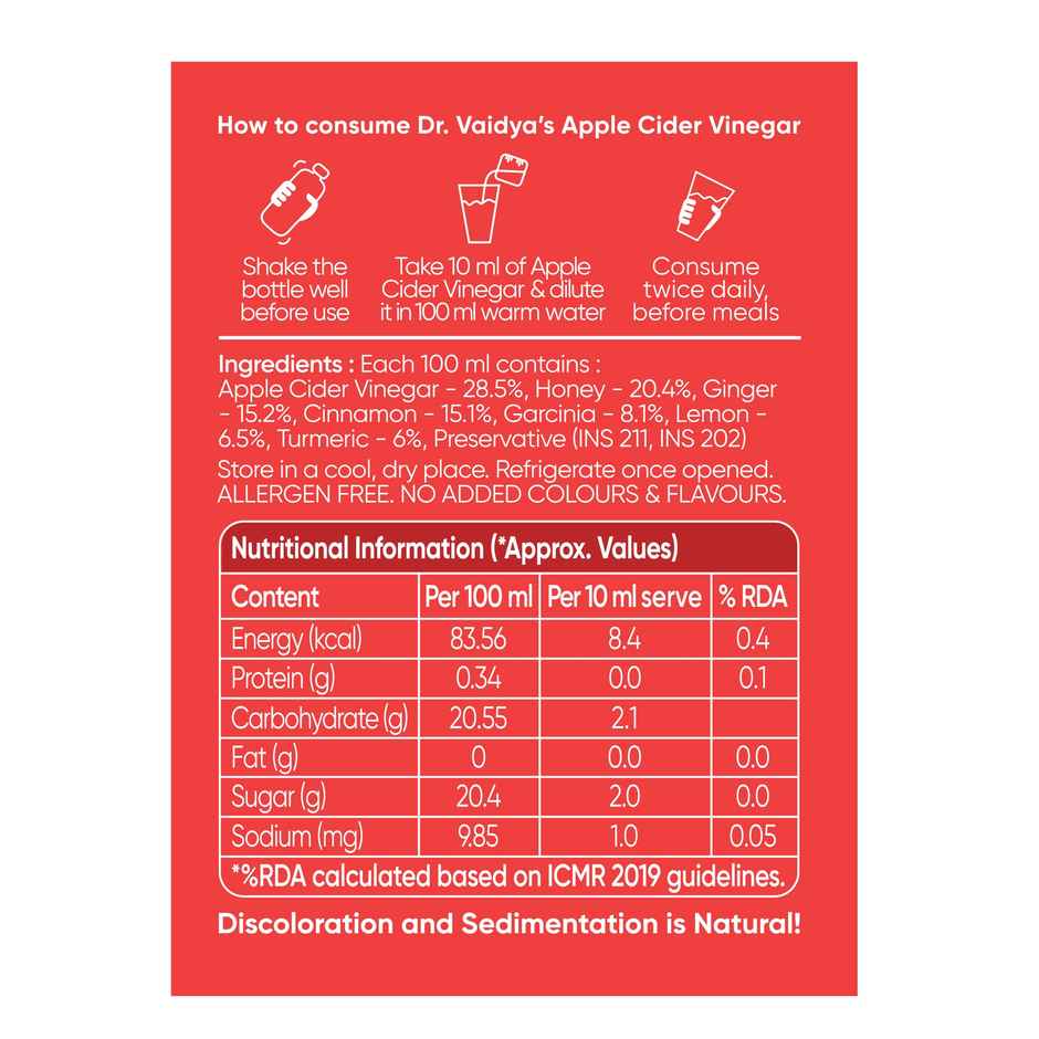Dr. Vaidya's Apple Cider Vinegar for Weight Loss & Digestion