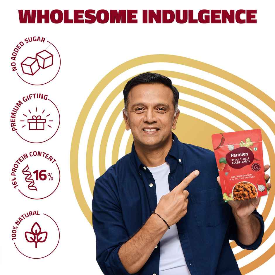 Farmley Thai Chilli Roasted Cashews | Spicy & Nutty