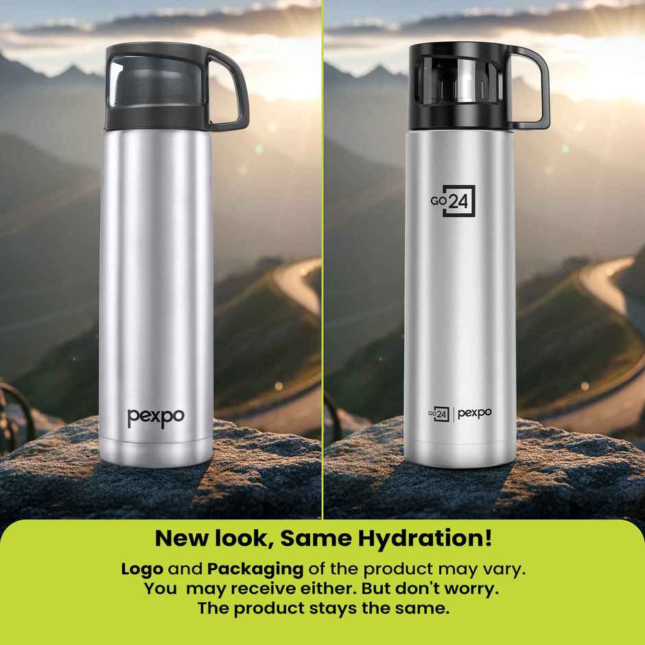 Pexpo Ferrero ISI Certified Vacuum Insulated Hot & Cold Stainless Steel Flask with Jute Bag | 1 L