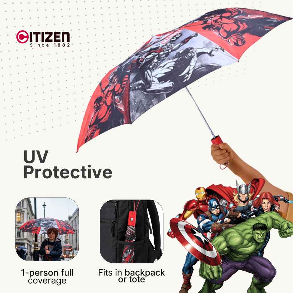 Citizen Auto Folding Kids Umbrella Marvel Print | 21 inch | 2 Fold