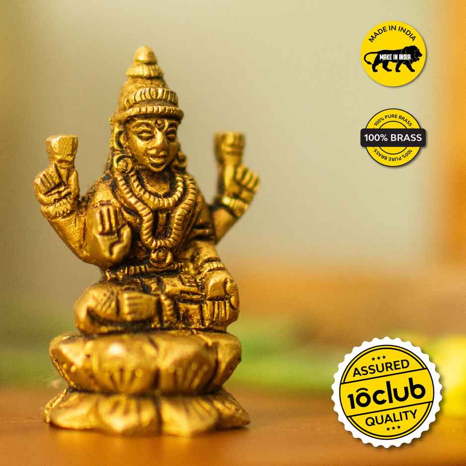 Goddess Lakshmi Idol, Yellow | 10club