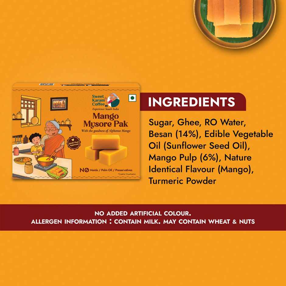 Sweet Karam Coffee Mango Mysore Pak By Sweet Karam Coffee - No Preservatives