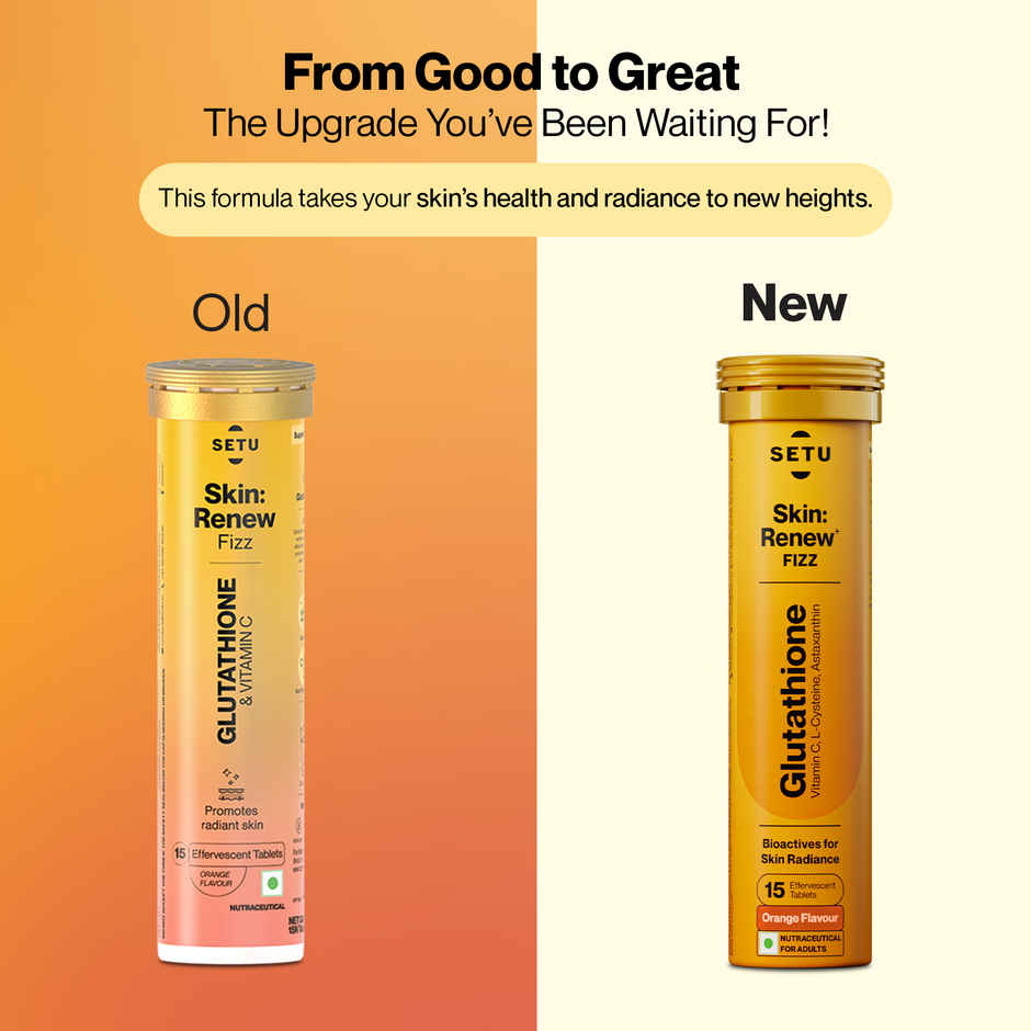 Setu Skin Renew Glutathione Effervescent Tablets For Skin Glow (Orange)