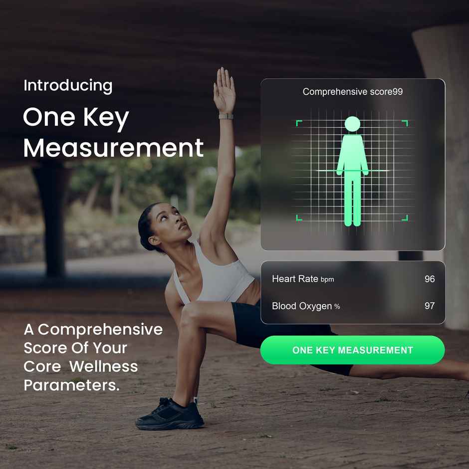 Pebble Qore Fitness Band with 45 Days Battery Life | Stress, Sleep, OneKey Measurement