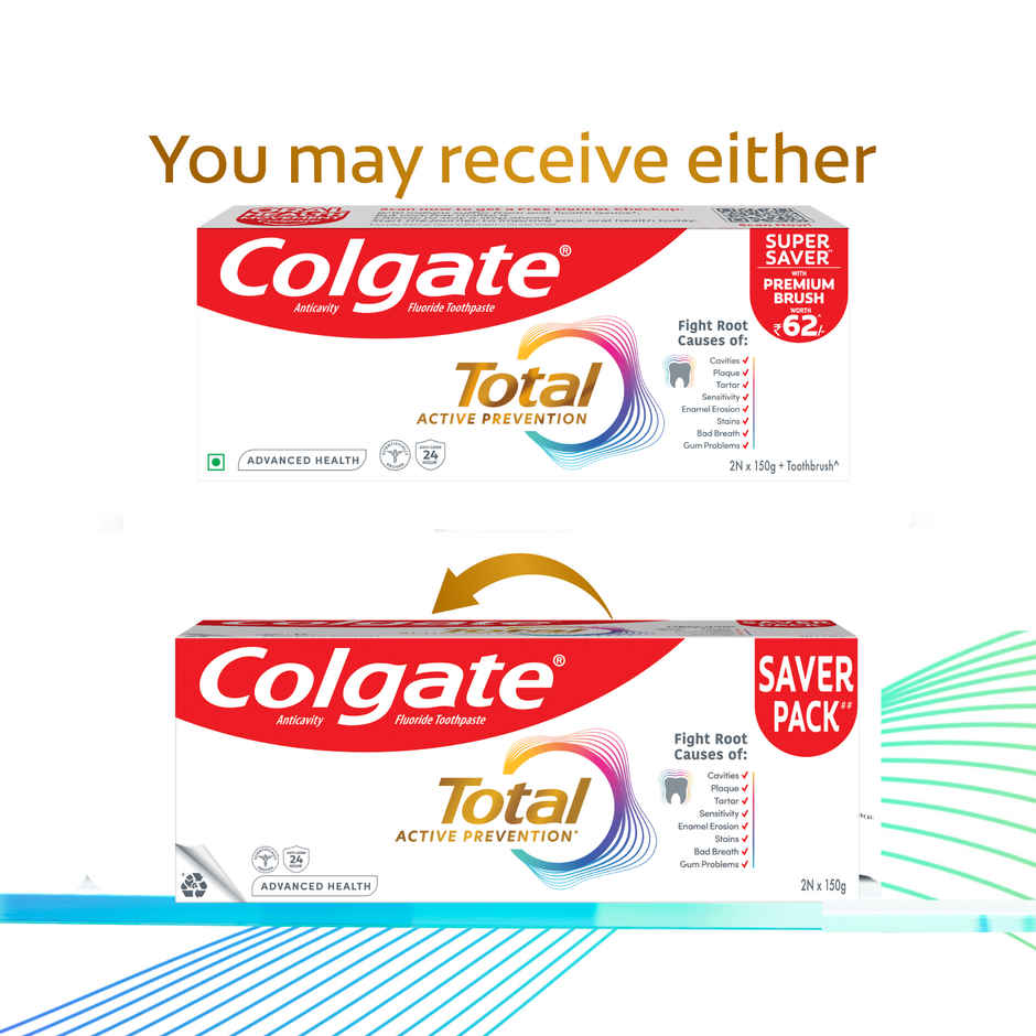 Colgate Total Advanced Health Antibacterial Toothpaste, Whole Mouth Health, Enamel Protection, Combo