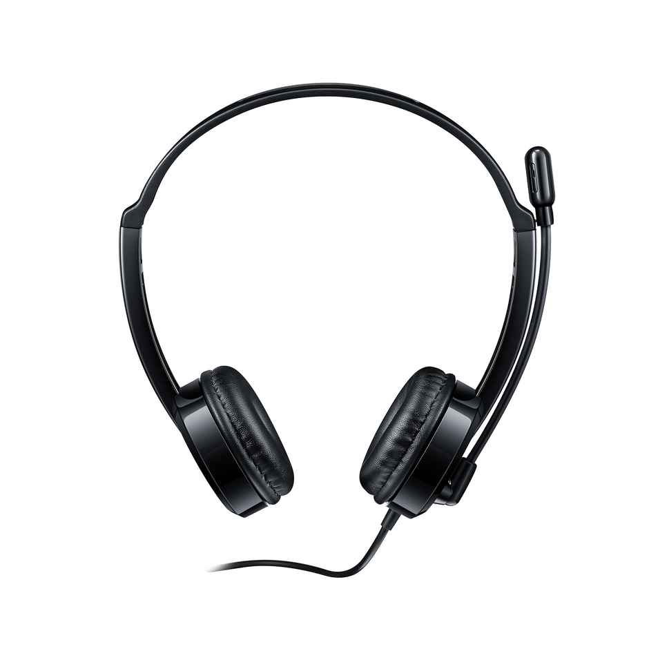 Rapoo H120 Stereo Wired On Ear Headphones with Microphone | Jet Black