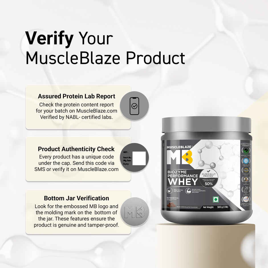 Muscleblaze Biozyme Performance Whey Protein Powder, (Rich Chocolate)
