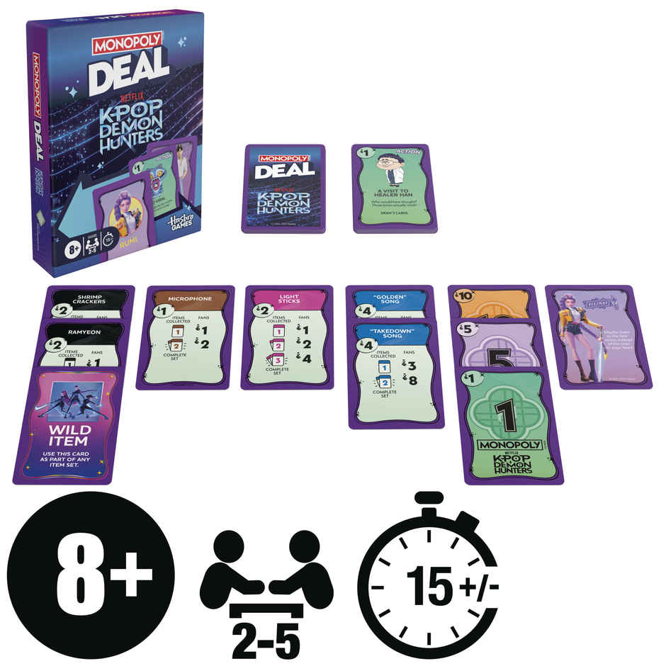 Hasbro Monopoly Deal KPop Demon Hunters Card Game