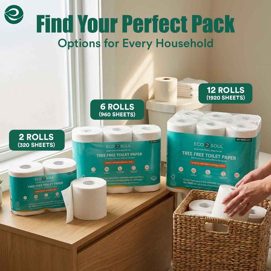 ECO SOUL 3Ply | 160 x 2 Rolls | Toilet Paper Combo