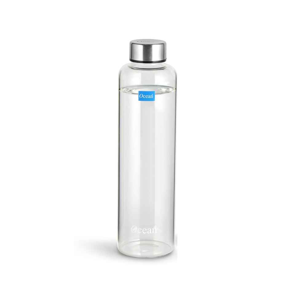 Ocean Borosilicate Lumi Bottle with Slim Lid | Clear | 1 L