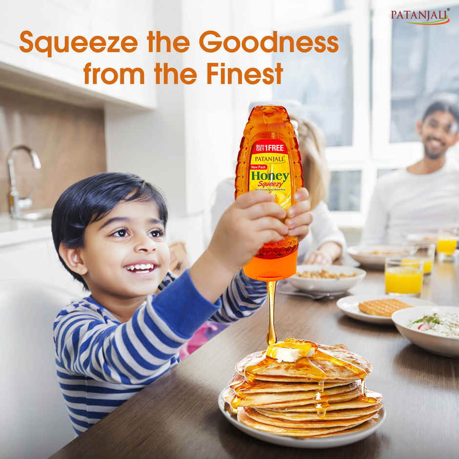 Patanjali Natural Honey Squeeze Pack- No Added Sugar