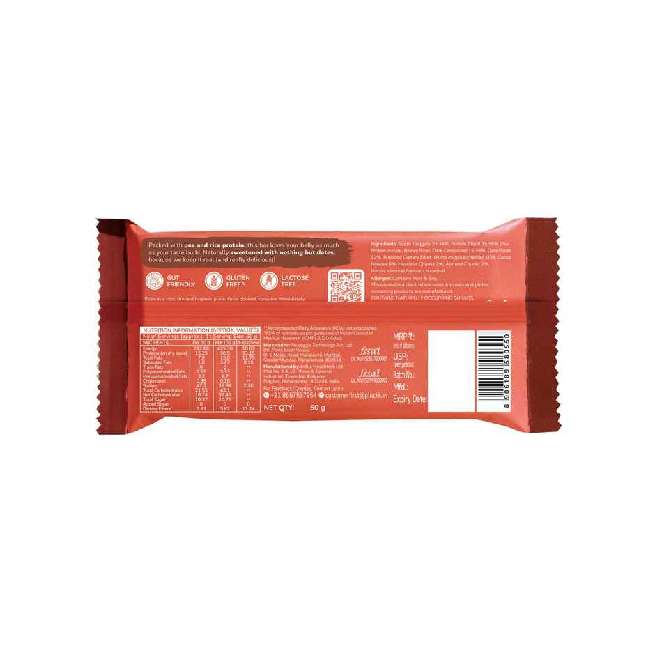 Pluckk Upnourish 15g Plant Protein | Cocoa Hazelnut|No Added Sugar, Preservatives Free|Good For Gut