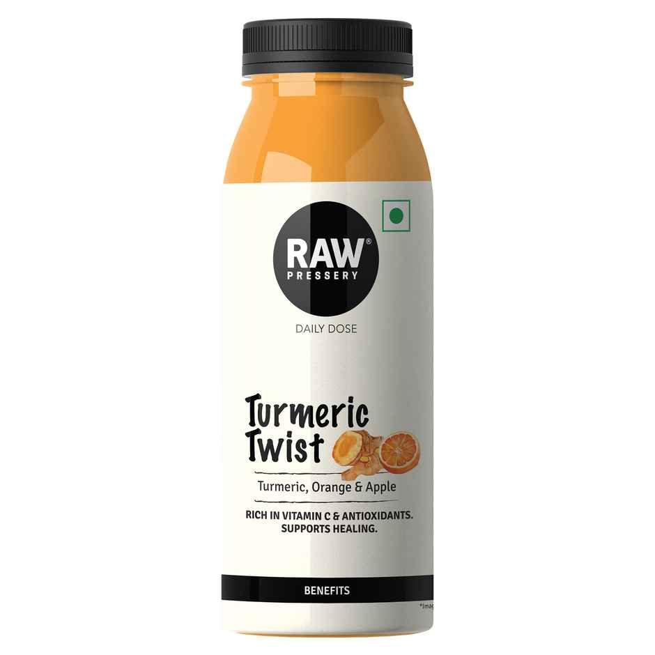 RAW Pressery Turmeric Twist  Turmeric, Orange & Apple Juice  Not From Concentrate  Daily Dose