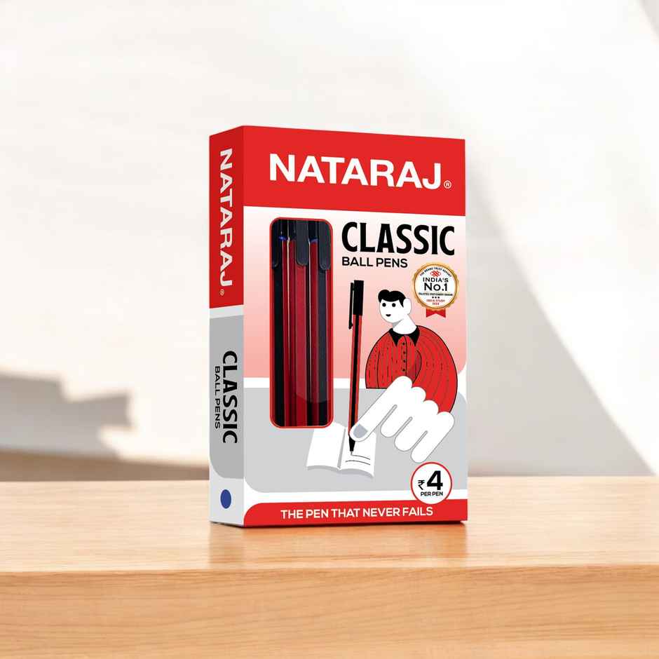 Nataraj Classic Ball Pen Blue Ink Pack Of 20 Pens