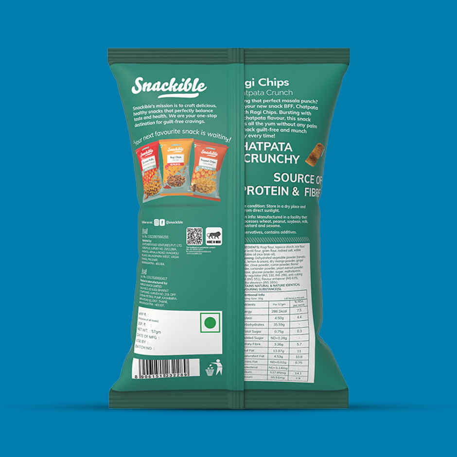 Snackible Chatpata Crunch Ragi Chips- No Palm Oil