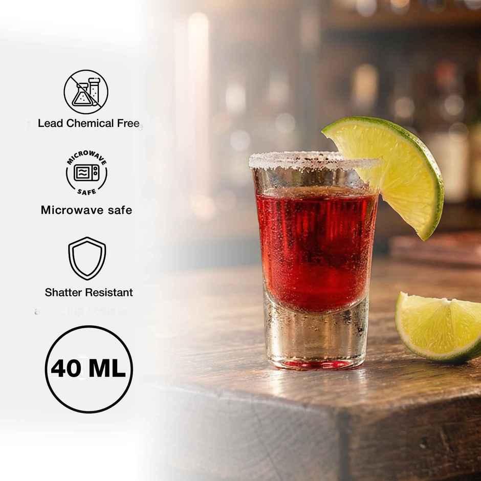 Shot Glass | Set of 6 | 40 ml | Lead Free | Blackcarrot