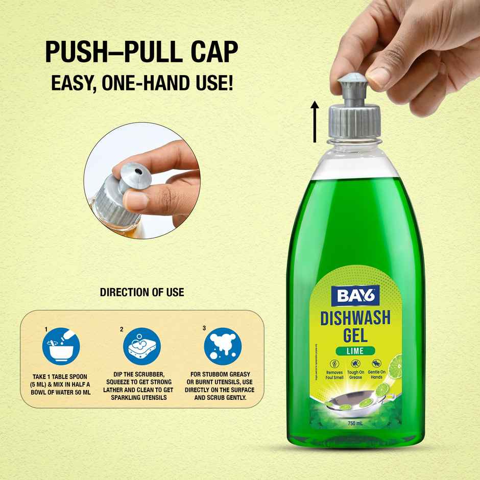 BAY6 Dishwash Gel Liquid Lime
