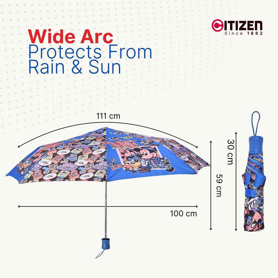 Citizen Manual Kids Umbrella Mickey Mouse Print | 21 inch | 3 Fold