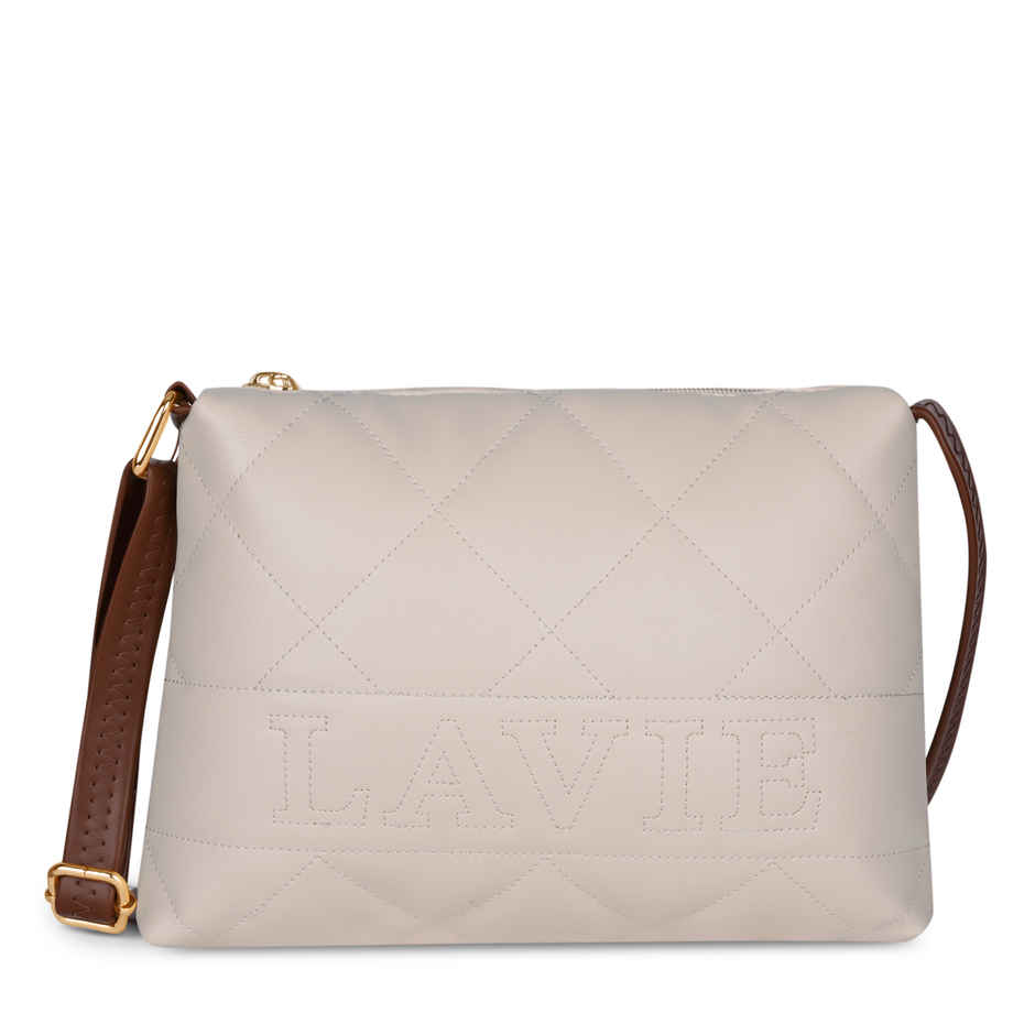 Lavie Women's Quilt Jill Top Zip Sling Bag | Off White