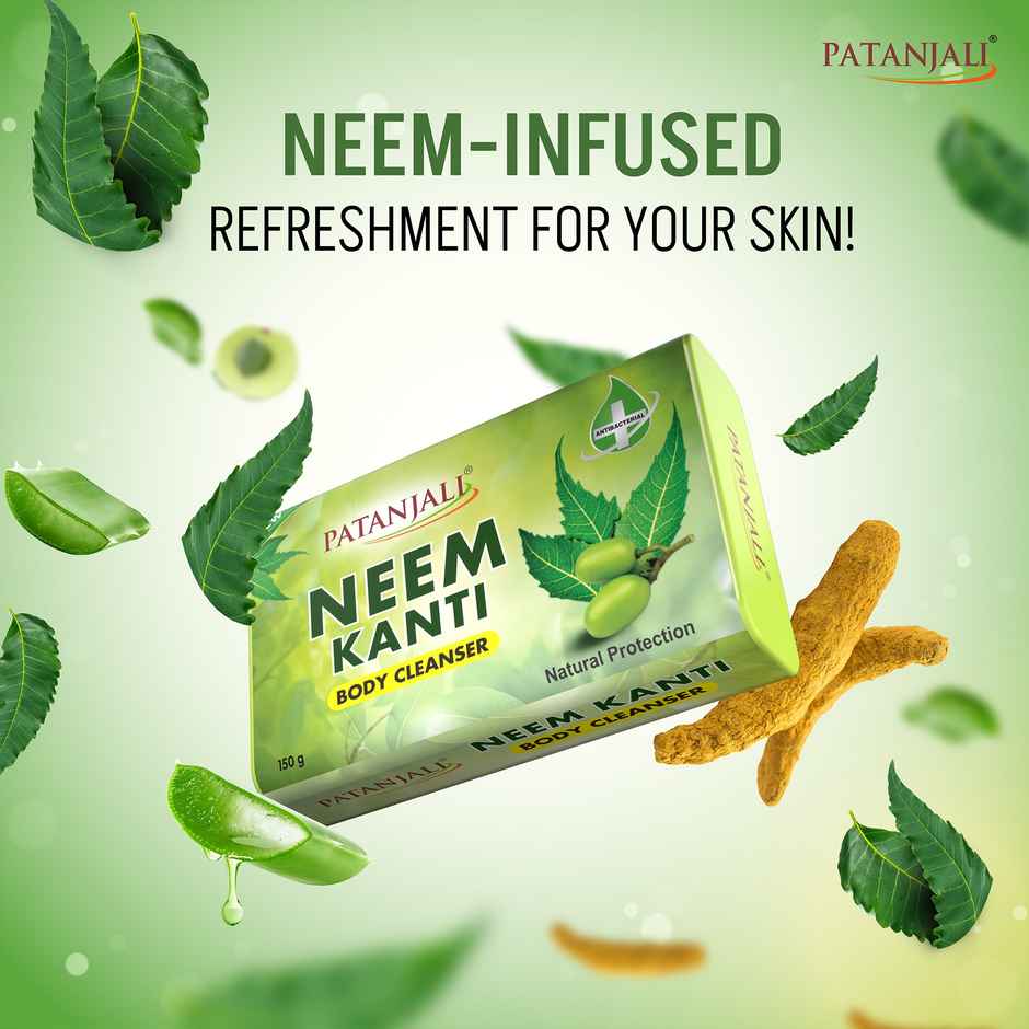 Patanjali Neem Kanti Herbal Body Cleanser Soap- Neem Oil, Deep Cleansing