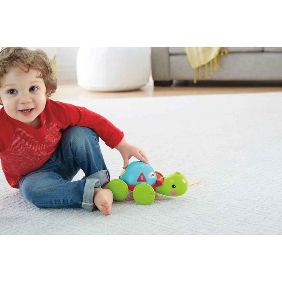 Mattel Games Fisher Price Pull Along Turtle Baby And Toddler Pull Toy