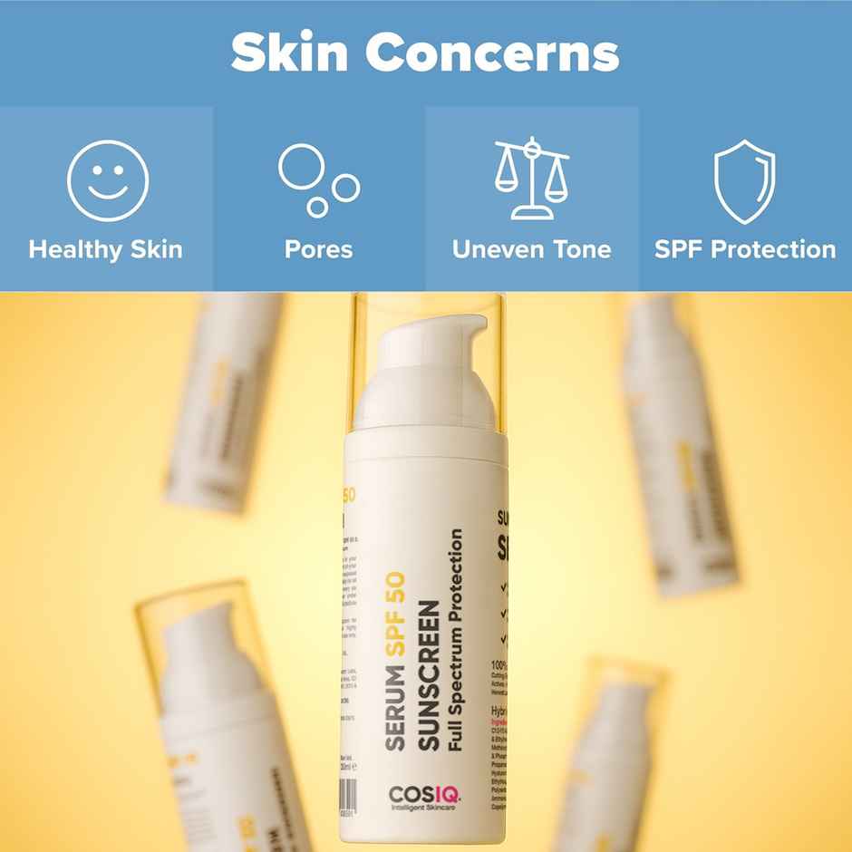 CosIQ SPF 50 PA++++ Serum-Based Outdoor Non-Greasy Matte Finish Sunscreen for All Skin Types
