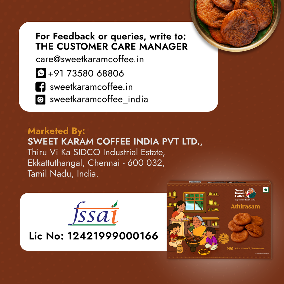 Sweet Karam Coffee Classic Athirasam | No Preservatives | No White Sugar