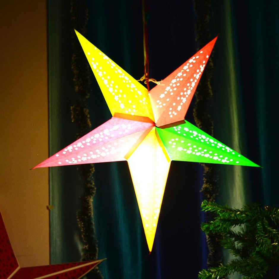 Star Multi Colour Kandil | Lantern Assorted Design And Colour | Se7en