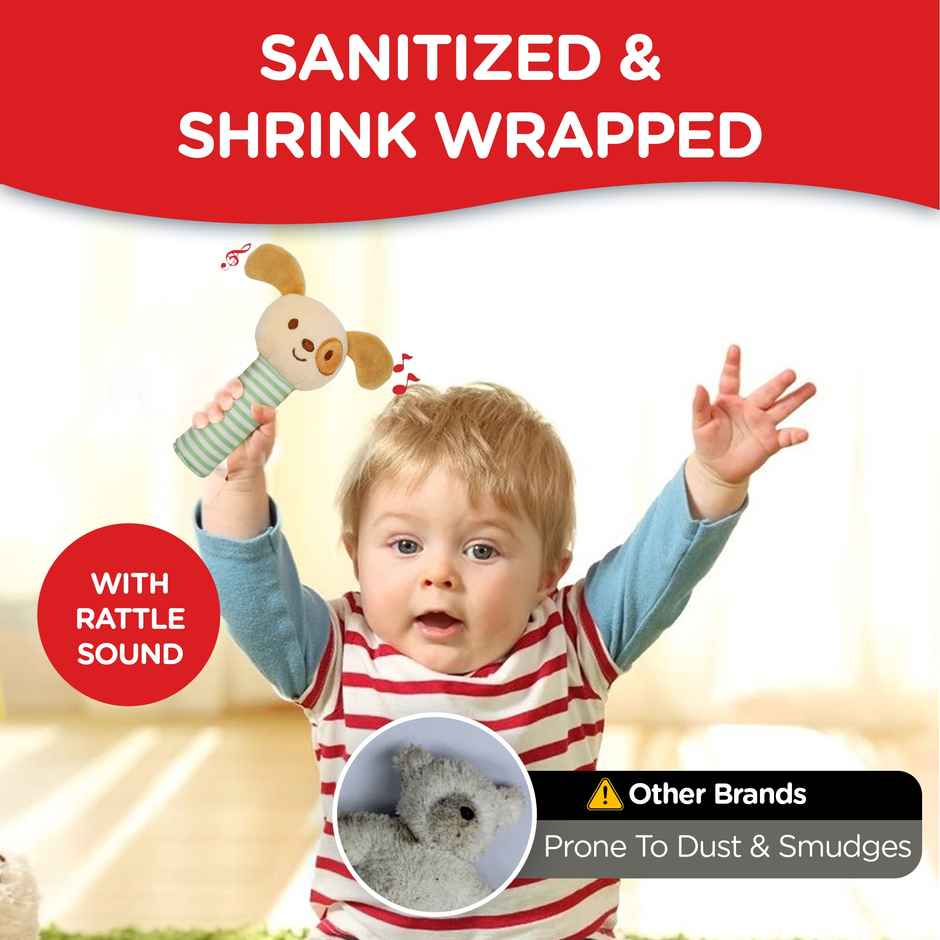 Michelle's Dog Rattle Plush Soft Toy for Kids and Adult | Perfect For Gifting