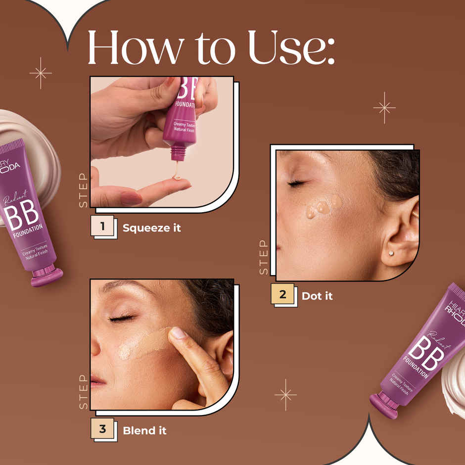 Hilary Rhoda Radiant BB Foundation | Ultra-Creamy & Lightweight Formula | Ivory - Shade 03